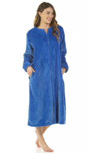 La Marquise Midnight Tulip Zip Through Robe